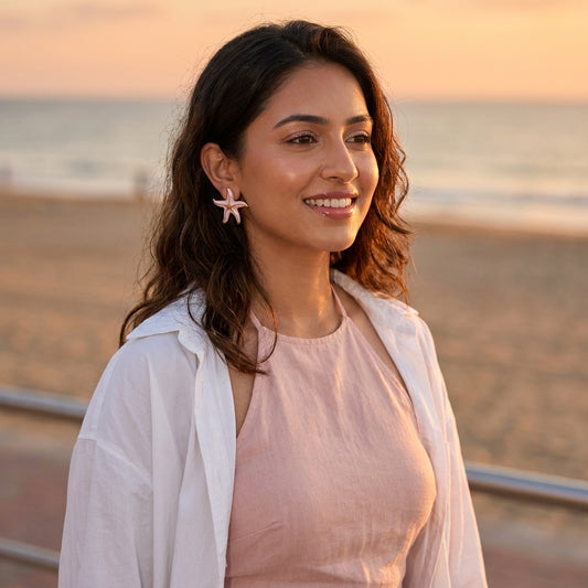 Blush Starfish Stud Earrings