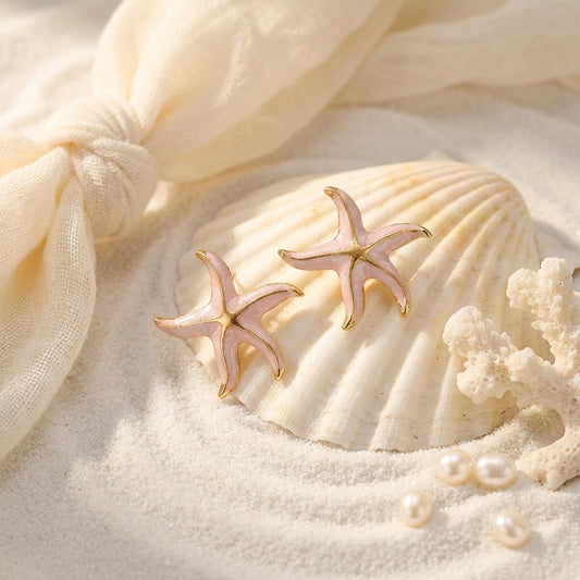 Blush Starfish Stud Earrings