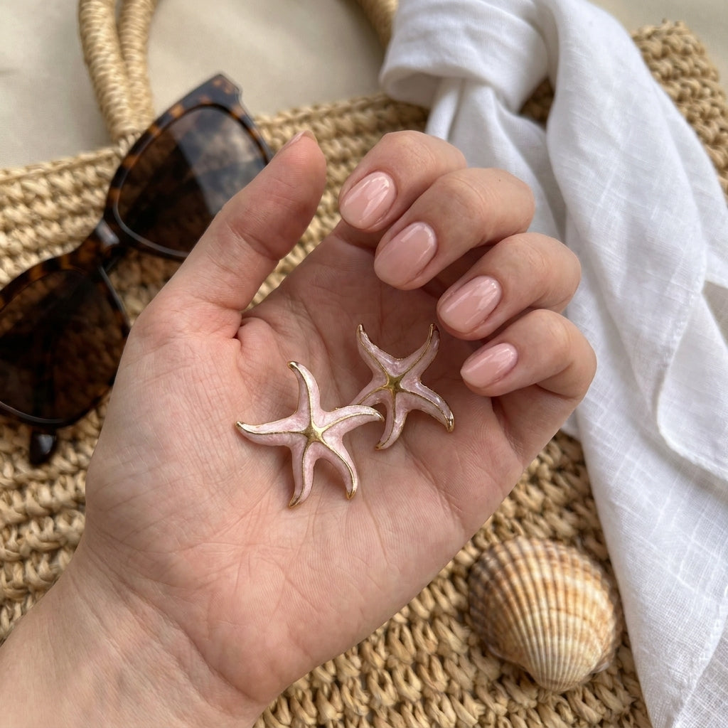 Blush Starfish Stud Earrings