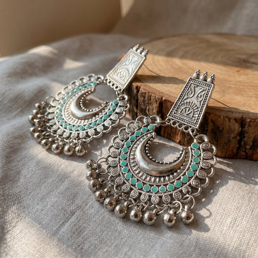 Mint Crescent Earrings