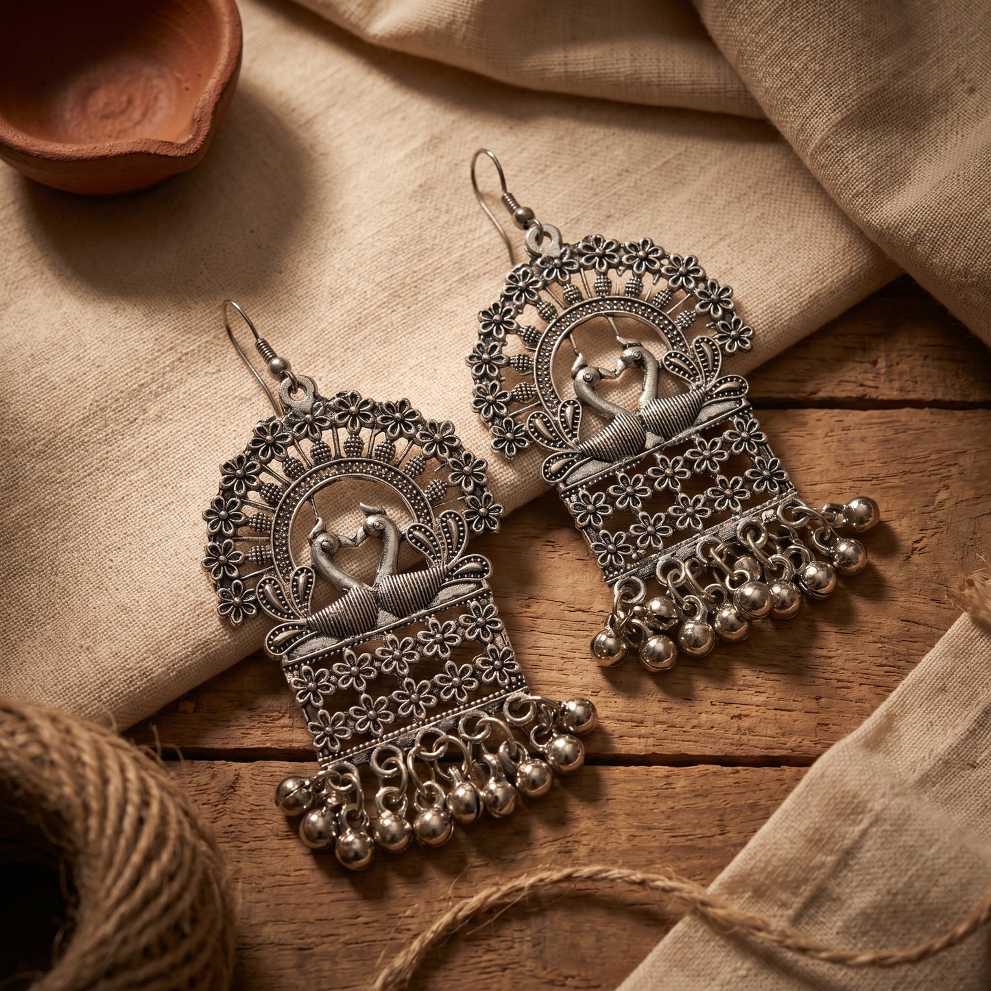Peacock Jhumka Drops