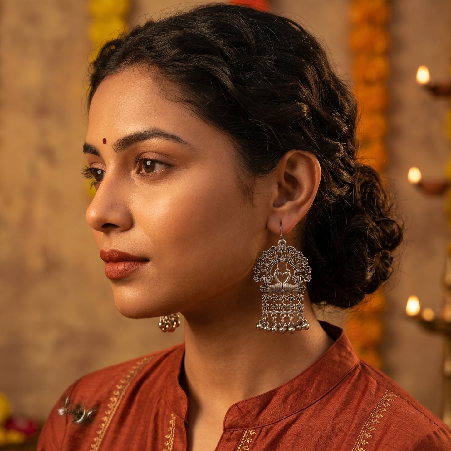 Peacock Jhumka Drops