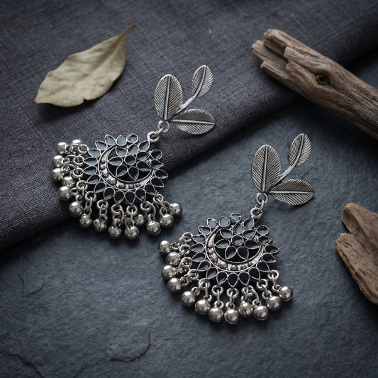 Leaf Chandbali Earrings
