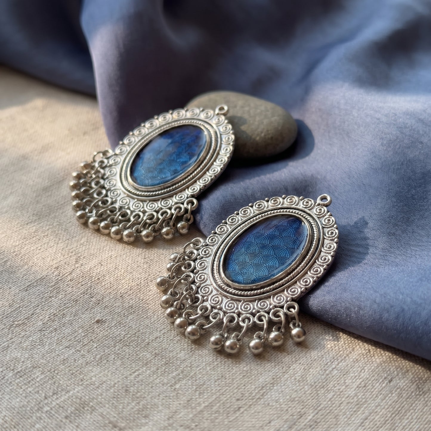 Blue Stone Drop Earrings