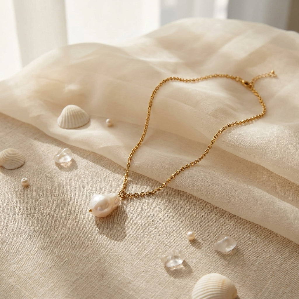 Ocean Pearl Pendant Necklace