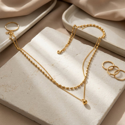 Auric Layered Bead Necklace