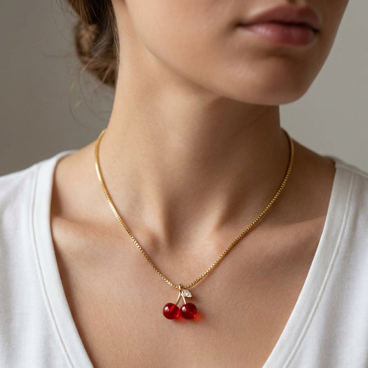 Cherry Glow Pendant Necklace