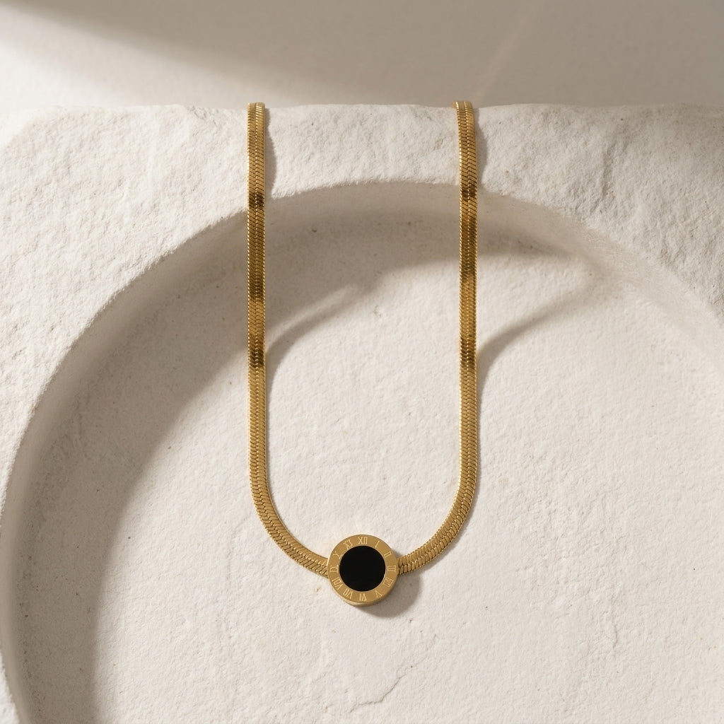 Noir Roman Pendant Necklace