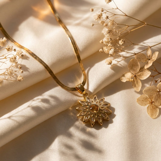 Golden Bloom Pendant Necklace