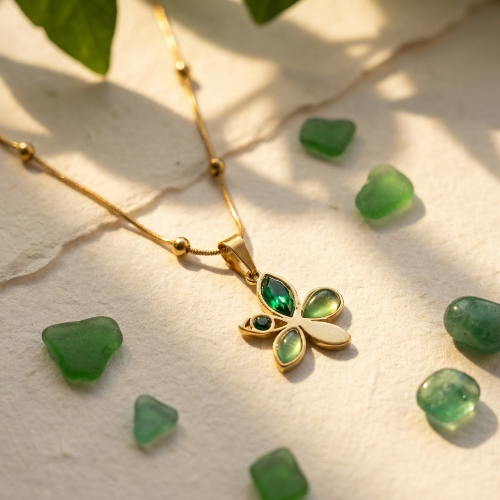 Emerald Bloom  Necklace