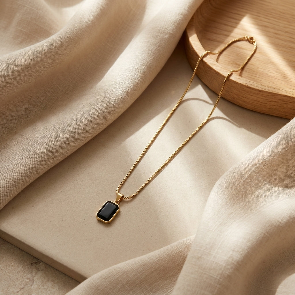 Noir Edge Pendant Necklace