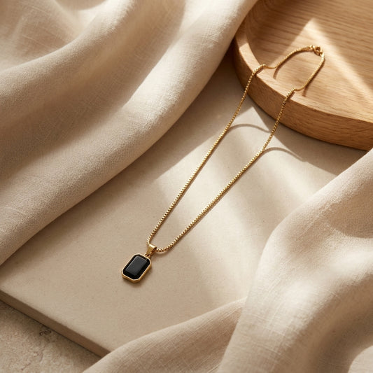 Noir Edge Pendant Necklace