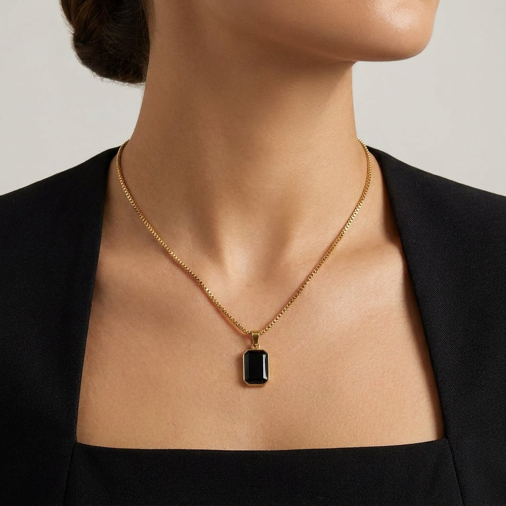 Noir Edge Pendant Necklace