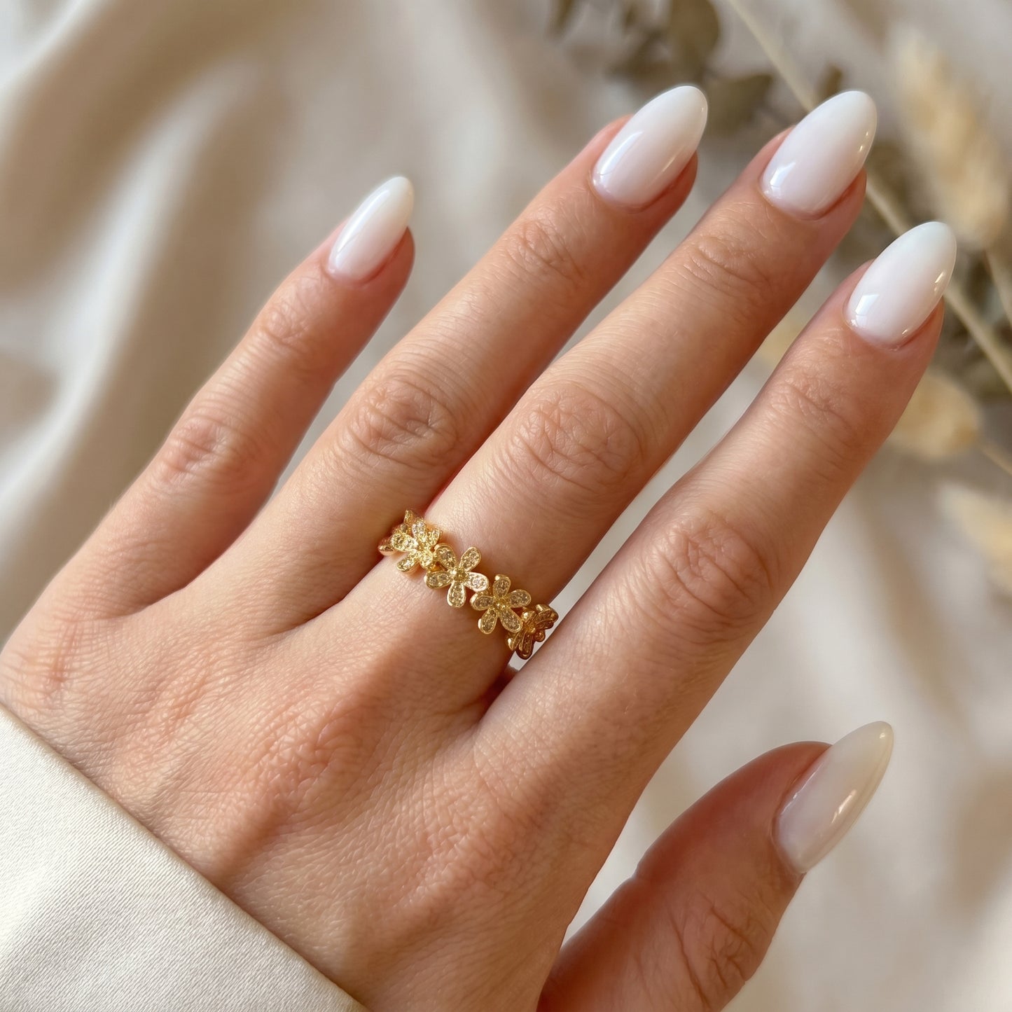 Golden Bloom Adjustable Ring