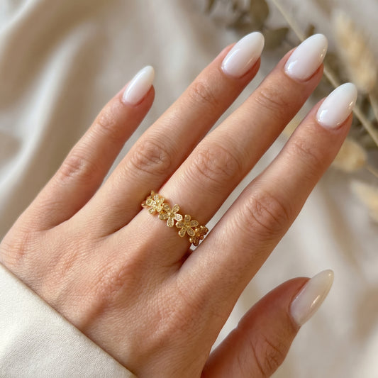 Golden Bloom Adjustable Ring
