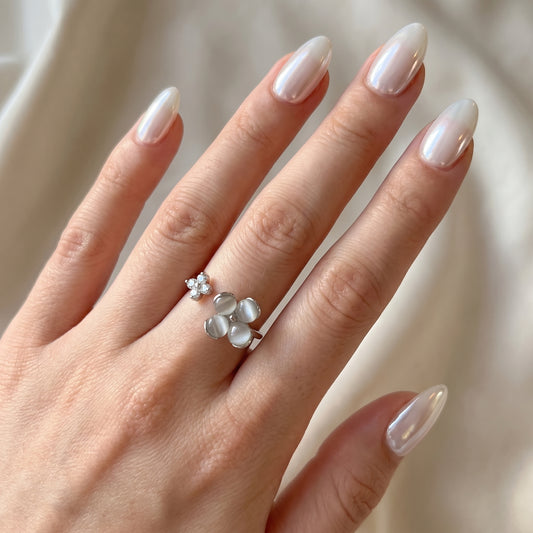 Frosted Bloom Dual Ring