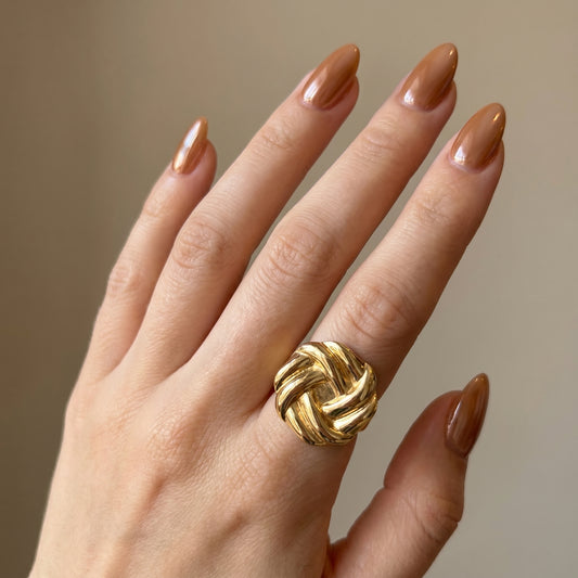 Gold Knot Statement Ring