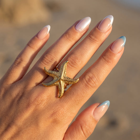 Golden Starfish Statement Ring