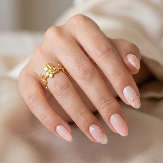 Golden Bloom Floral Ring