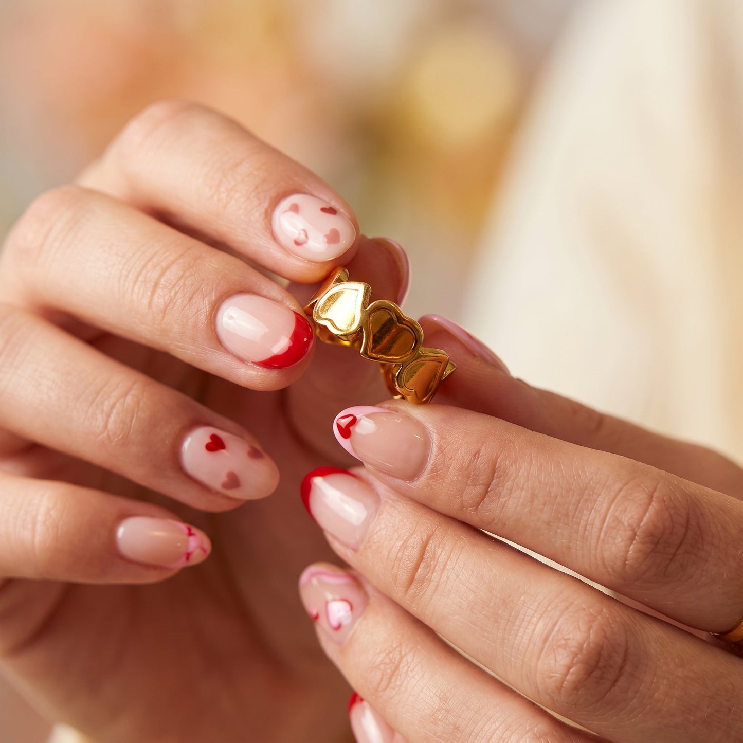 Golden Heart Link Ring