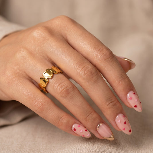 Golden Heart Link Ring