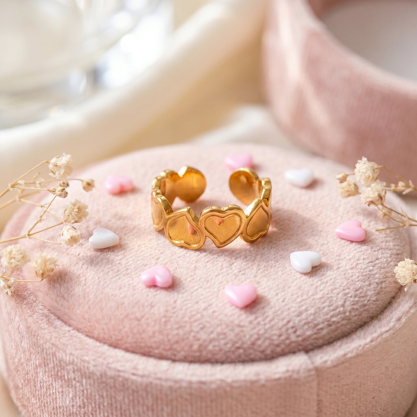 Golden Heart Link Ring