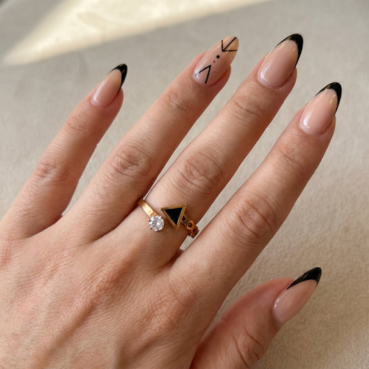 Triangle Charm Ring