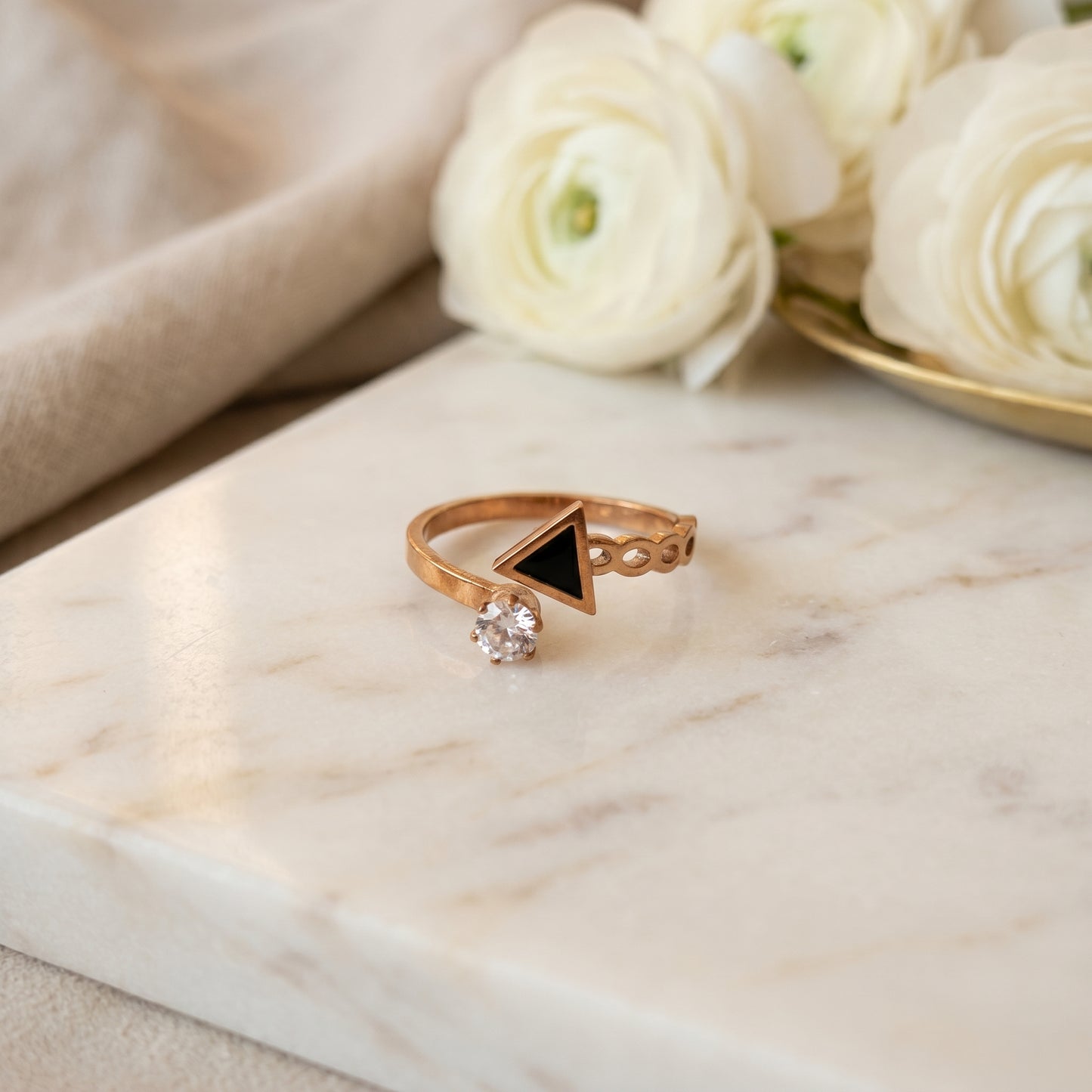Triangle Charm Ring